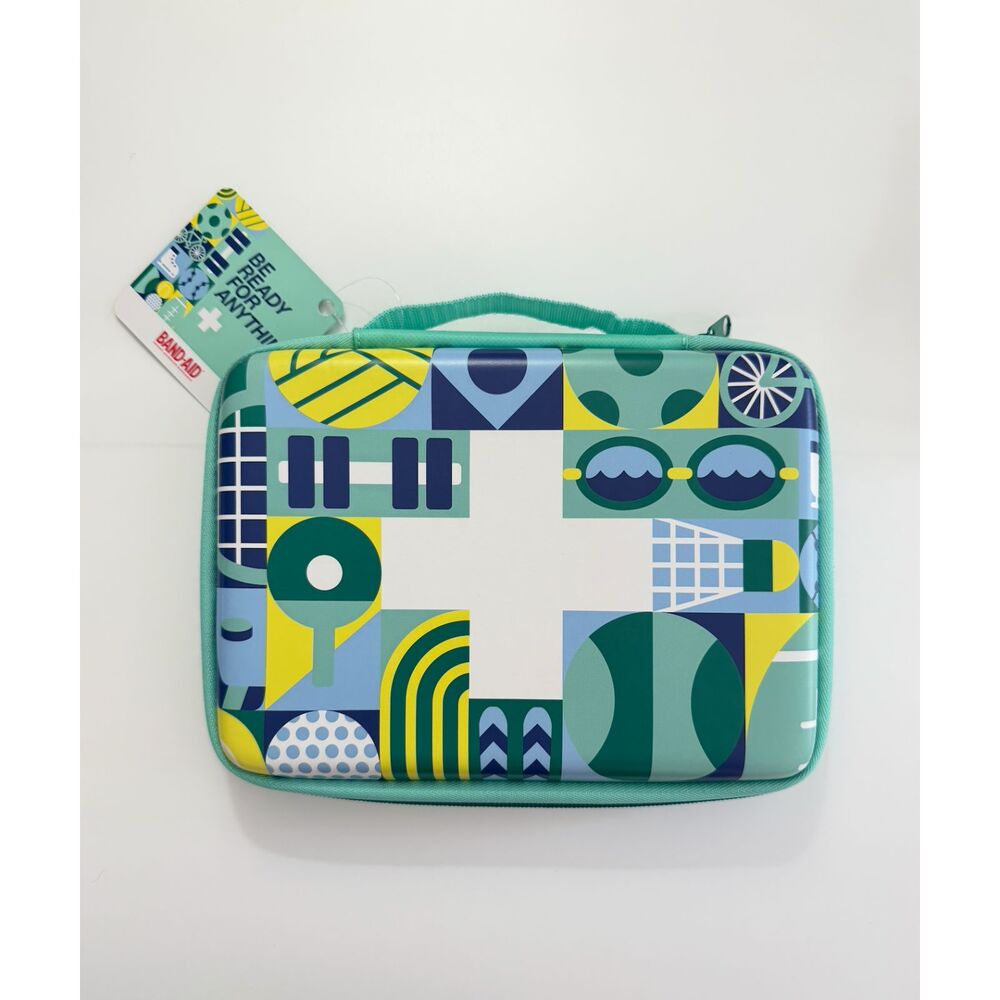 Band-Aid First Aid Kit Bag Blue Green NEW Travel Emergency Storage Pouch